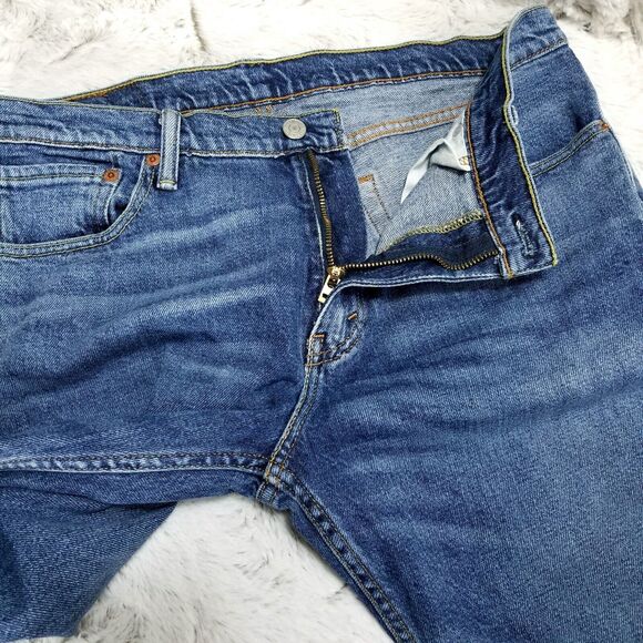 Levis Jeans Mens 33x30 Blue 511 Regular Straight Dark Wash American Denim - Picture 8 of 14